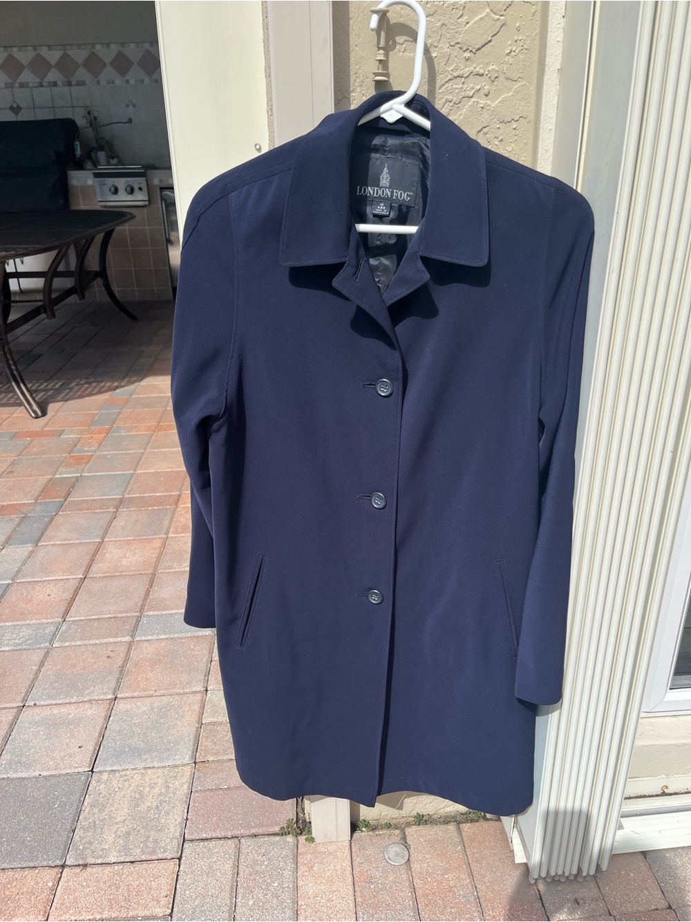 London Fog Women's Navy Single-Button Trench Coat
